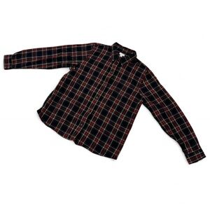 L.L. Bean Men's Red and Black Plaid Button Down Shirt